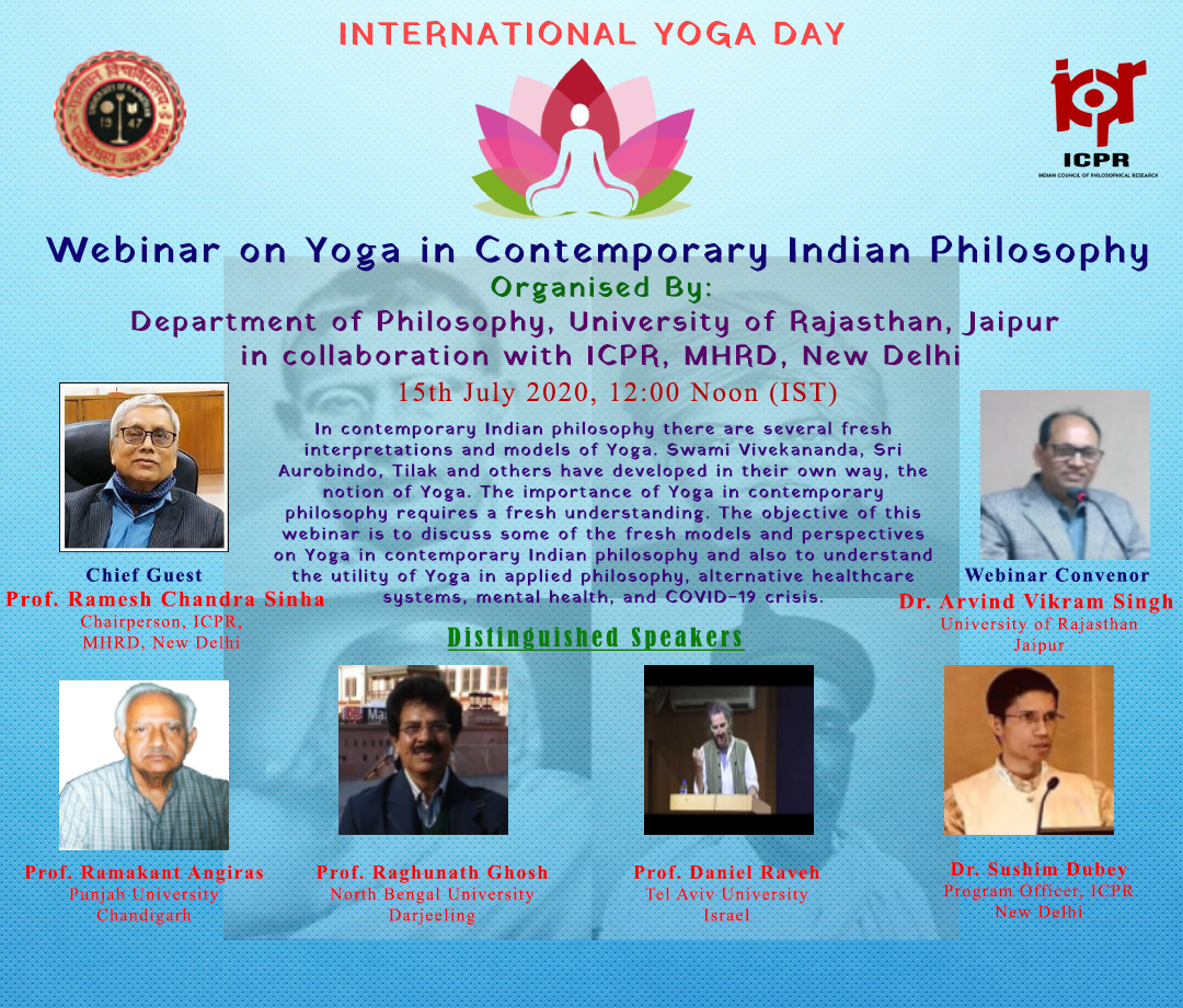 Webinar on yoga in contemporary Indian philosophy